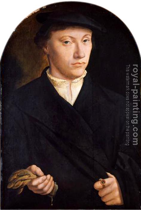 Barthel Bruyn : Portrait of a Young Man with Gloves